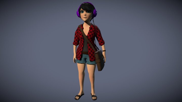 Flannel Girl 3D Model