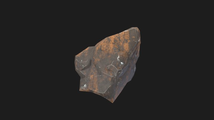 Dark Dusty Rock - LOD2 3D Model