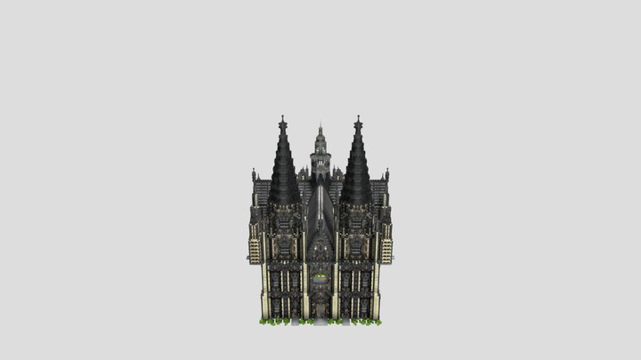 Gothic styled minecraft world spawn 3D Model