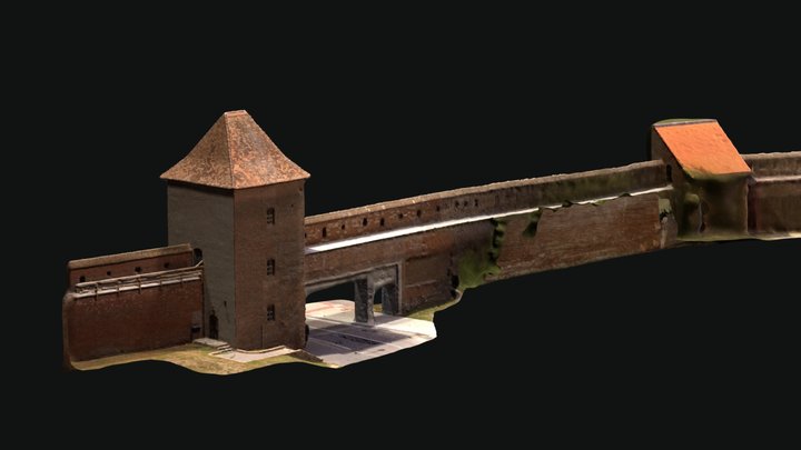 Bernolak gate and wall towers in Trnava city 3D Model