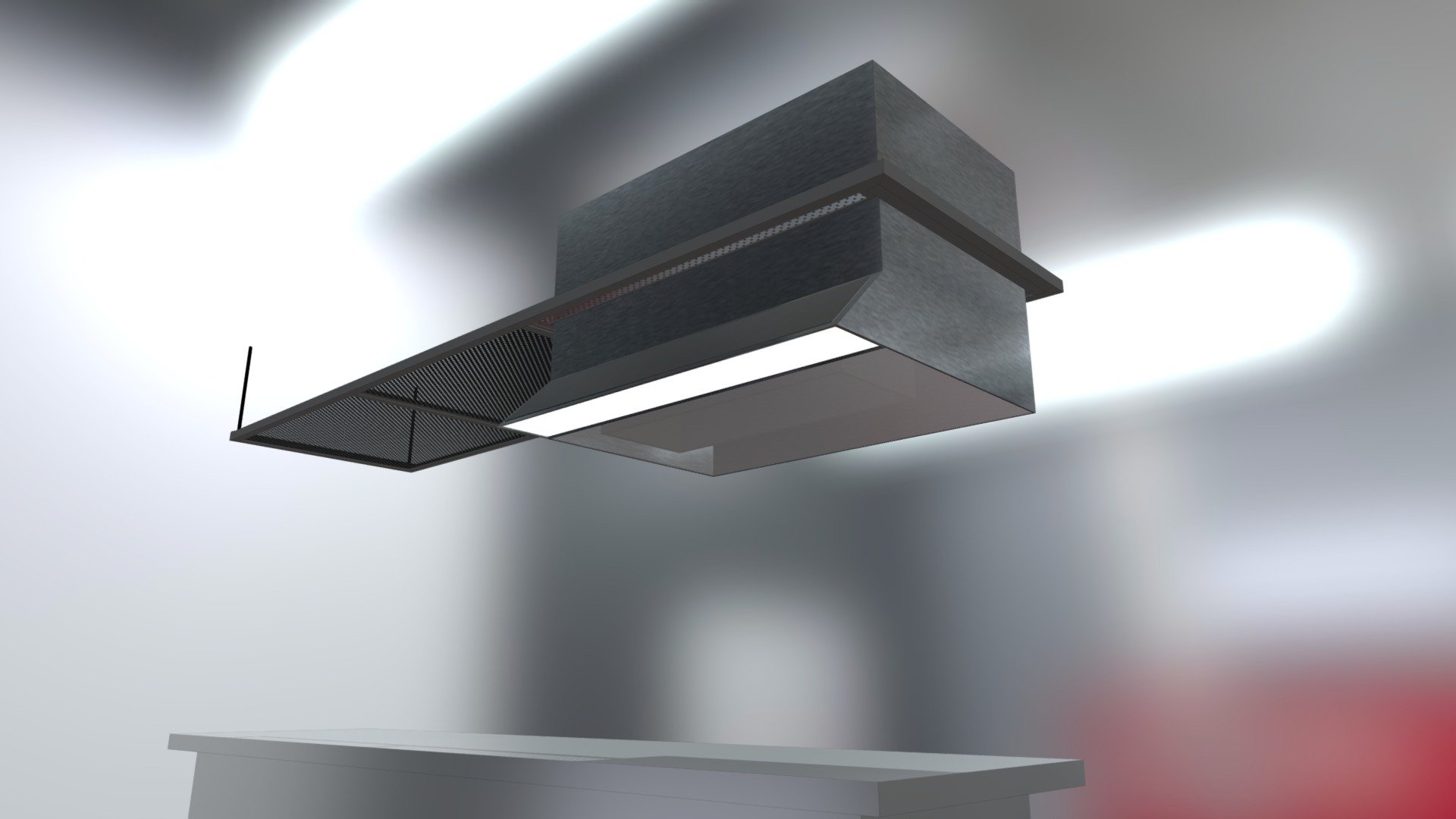 Island Bench Perf Screen Suspended