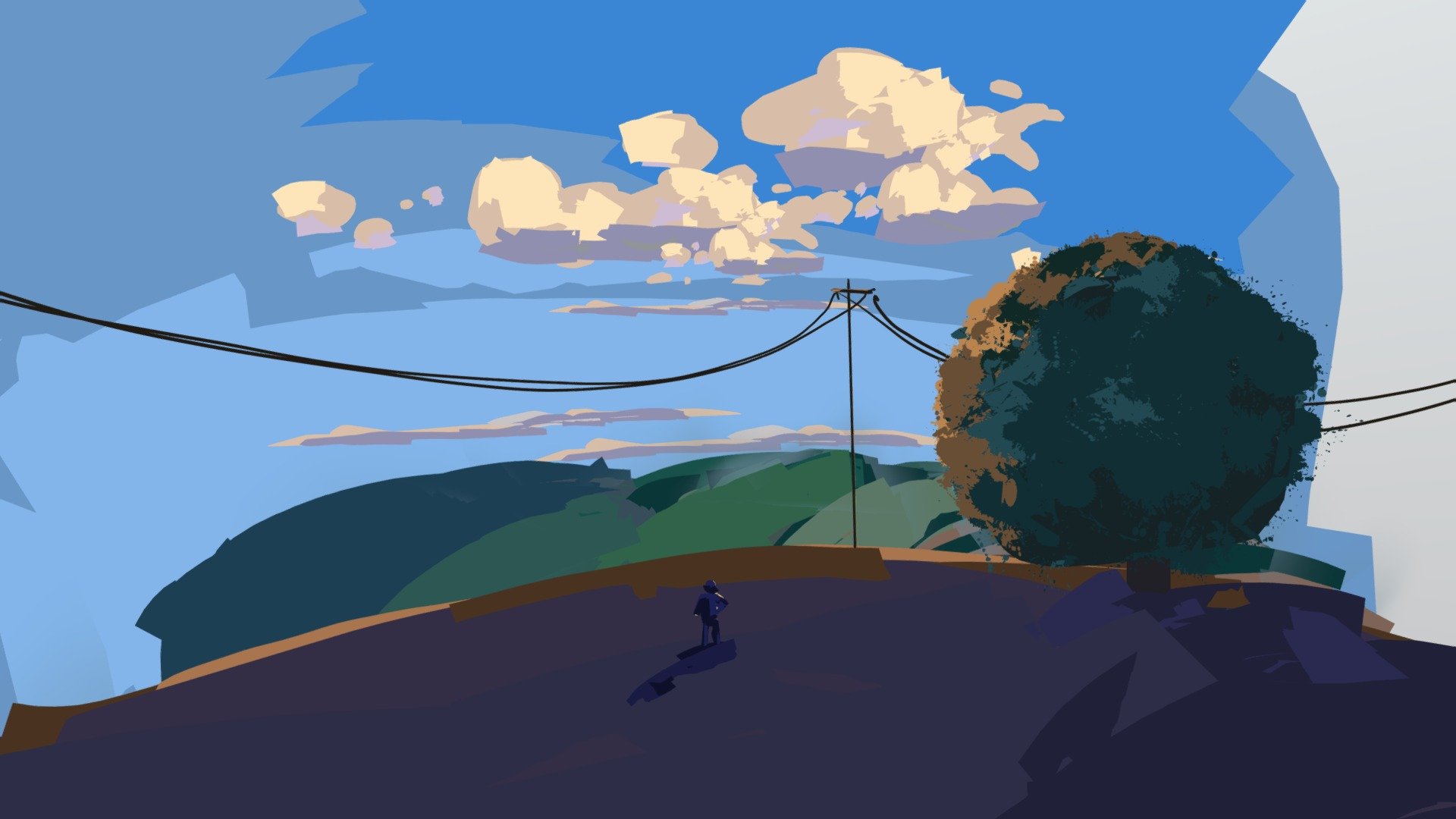 Scene from my Villlage done in Tilt Brush
