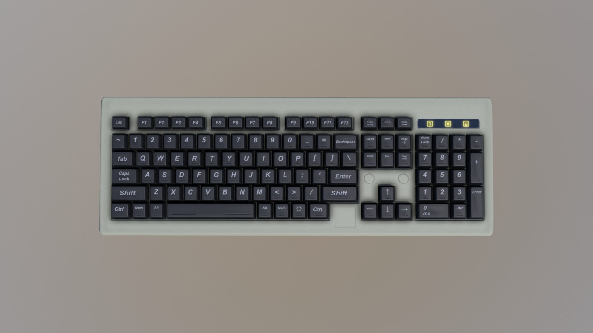 3D model Keyboard - This is a 3D model of the Keyboard. The 3D model is about a keyboard on a table.