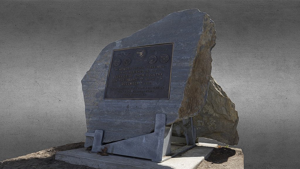 Pearl Harbour monument, San Diego 3D model by TheDarkSunProject