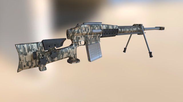 SR 100 Sniper Rifle 3D Model