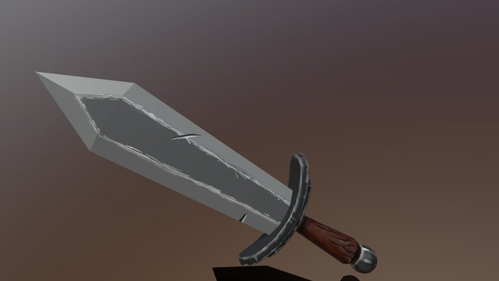 Cartoon Painted Sword 3D Model