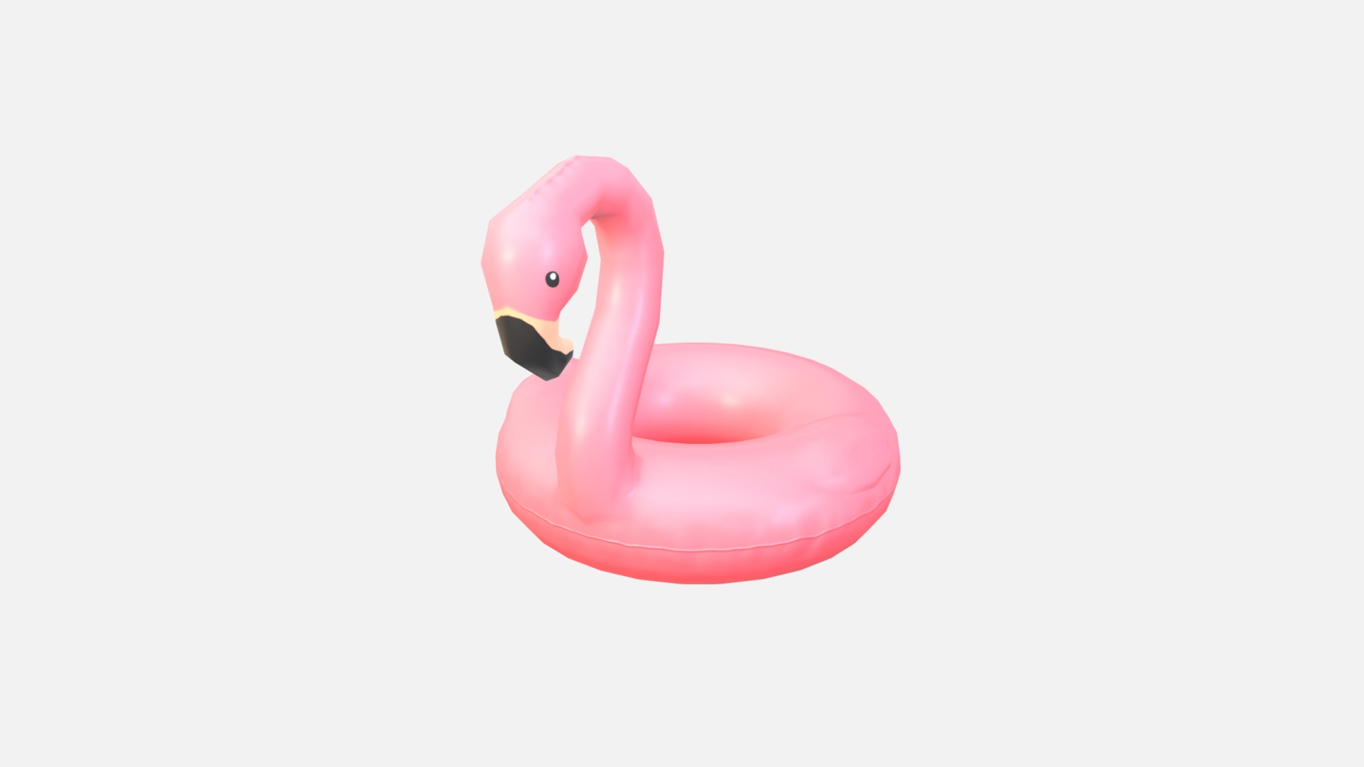 3D model Swimming Ring Flamingo - This is a 3D model of the Swimming Ring Flamingo. The 3D model is about a pink rubber duck.