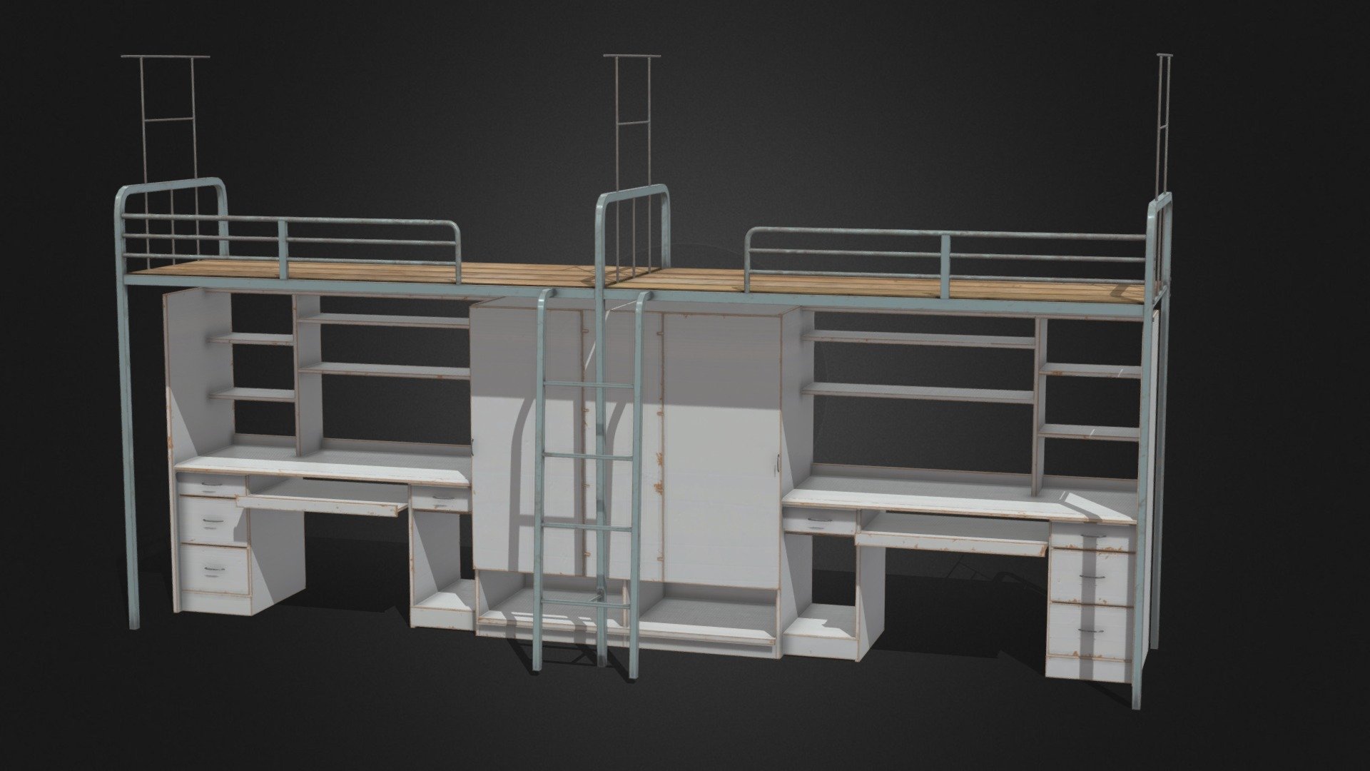 Bunk Bed Download Free 3d Model By Chiwei Chiwei2333 [0583ee8] Sketchfab