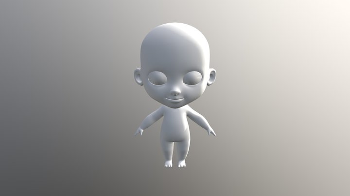 Ultimate Baby Base Mesh Custom Baby Character 3D Model