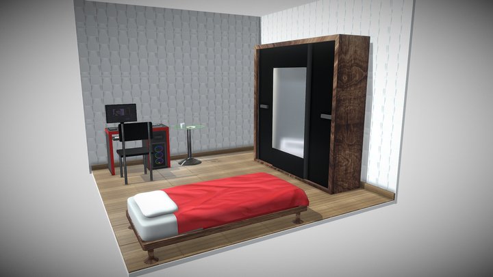 Modelagem Quarto Gamer - Autodesk Maya 3D Model