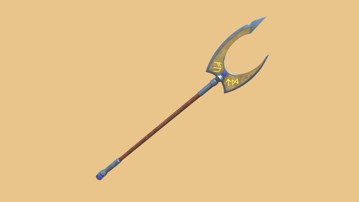 Crescent Blade Polearm 3D Model
