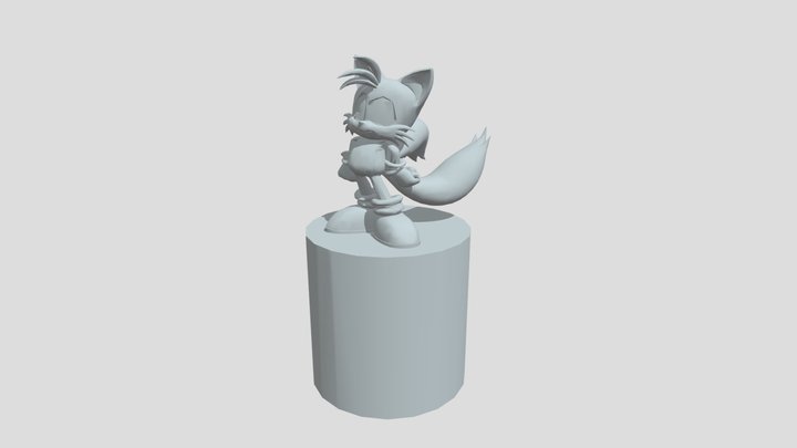 Tails Without Texture on Podium! 3D Model