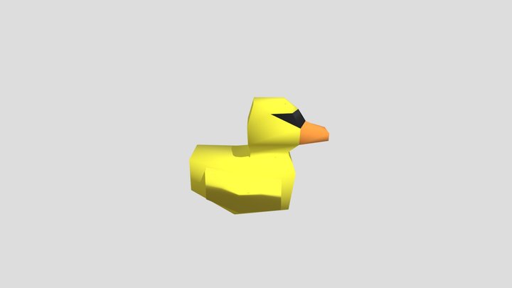 Rubber Duckie with glasses low poly 3D Model