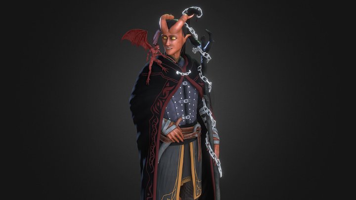 Tiefling Warlock 3D Model