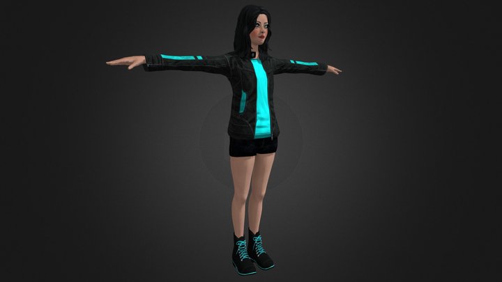 Character Teen Black 2k 3D Model
