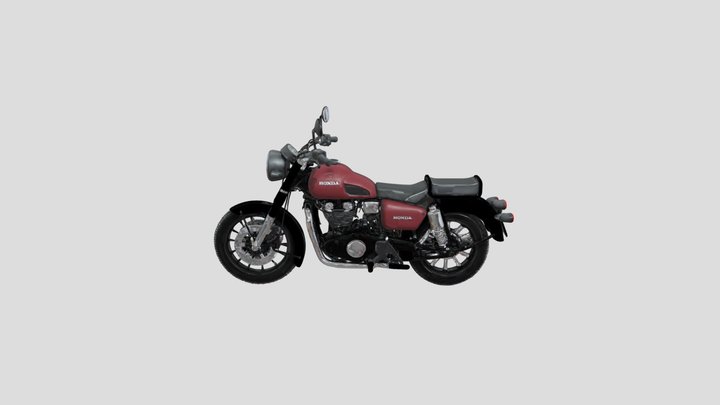 Classic Honda Motorcycle 3D Model
