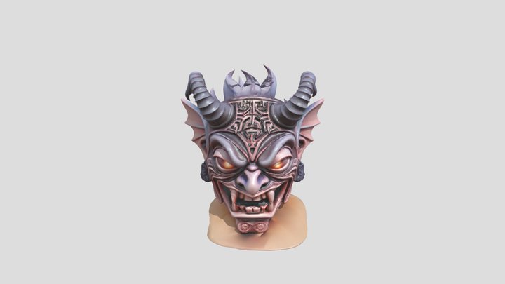 Hellbound Oni Mask 3D Model