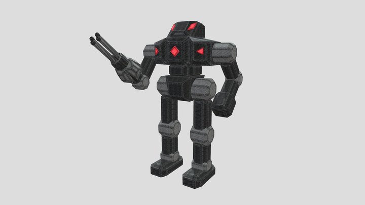 Enemy robot with laser 3D Model