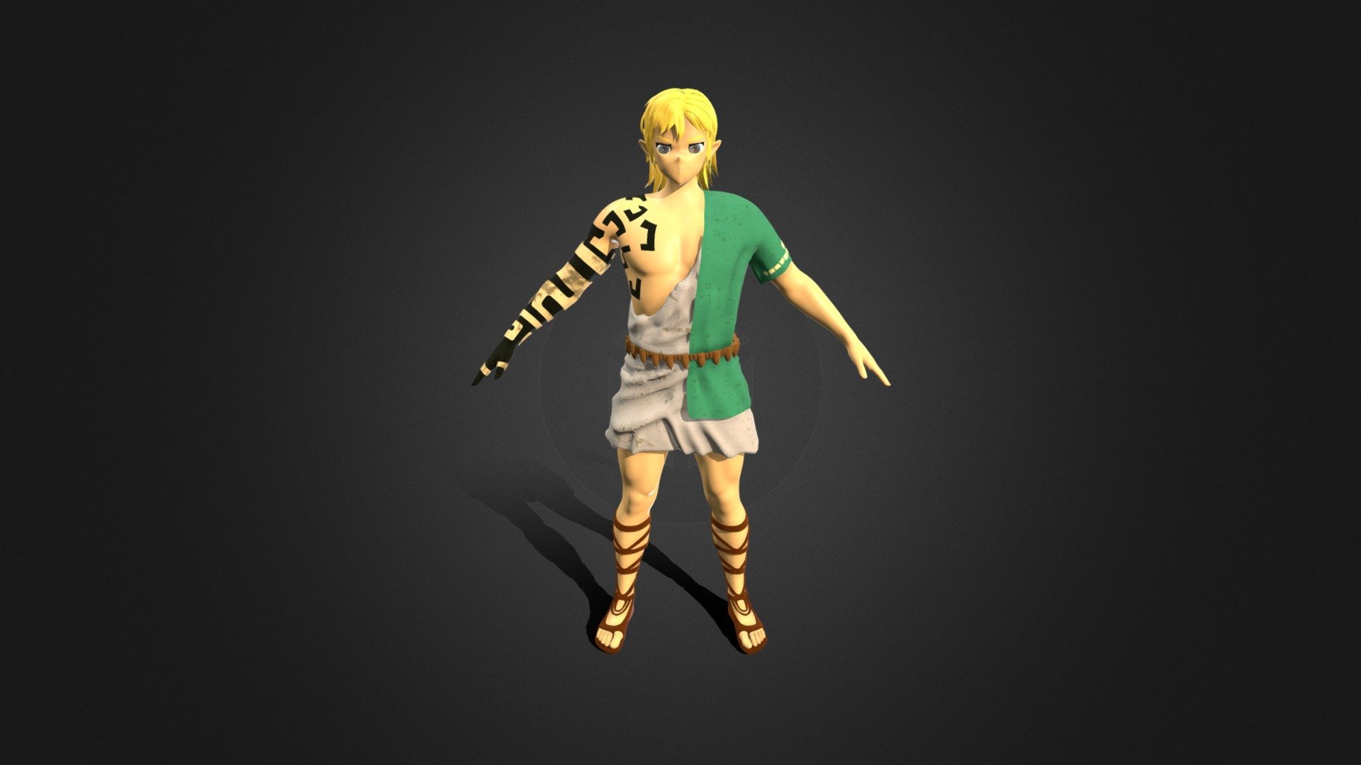 Legend of Zelda Tears of The Kingdom - Link (Archaic Tunic) 3D Model by  Breakaway