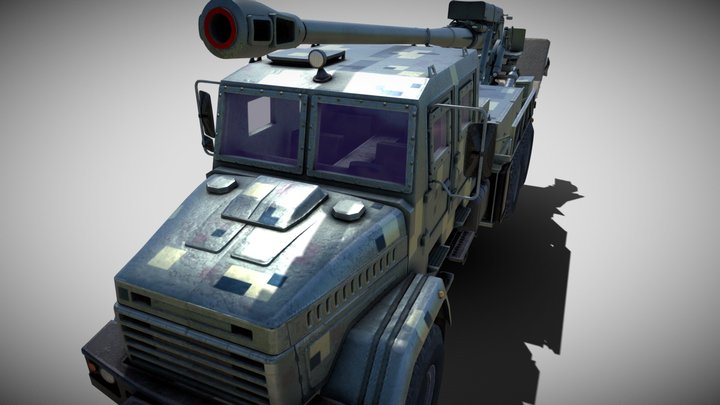 Ukraine Bogdana Artillery 3D Model