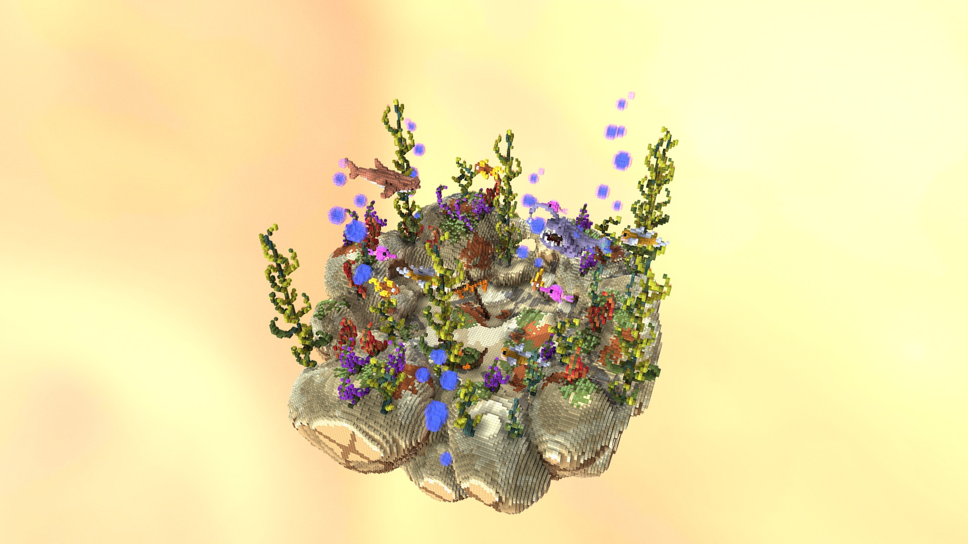 3D model Underwater PVP - This is a 3D model of the Underwater PVP. The 3D model is about a plant with flowers.