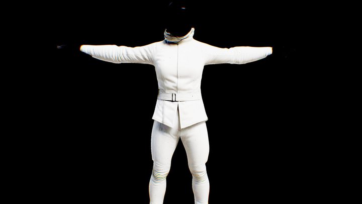 Fencer, saber player, t-pose character – Kostenloses 3D-Modell STL