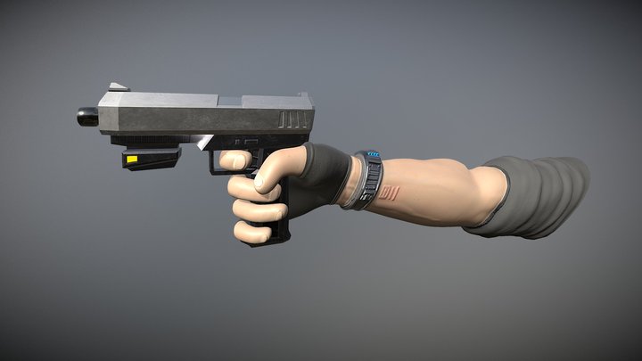 FPS Hand & Gun 3D Model