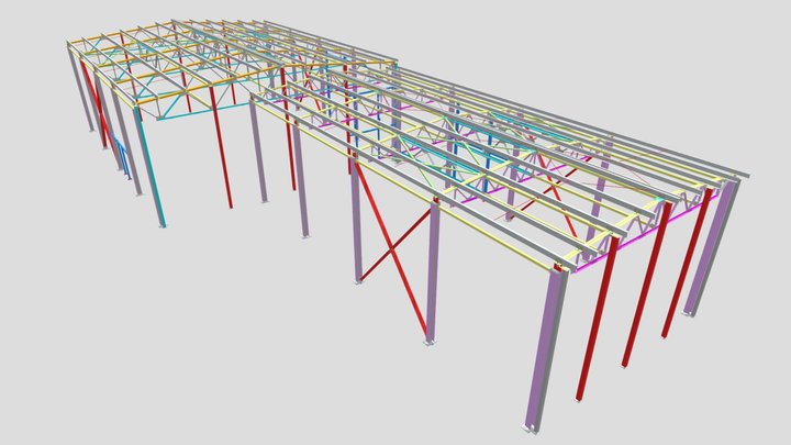 Metal Frame of the Warehouse 3D Model