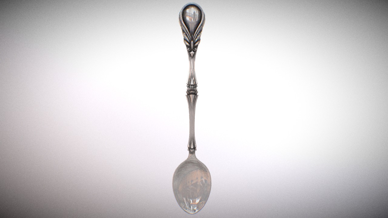 3D model Spoon - This is a 3D model of the Spoon. The 3D model is about a drop of water falling into a drop of water.