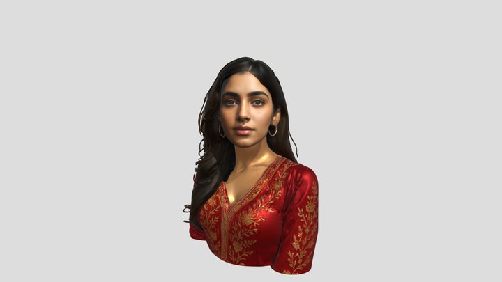 Indian Girl Sculpture 3D Model