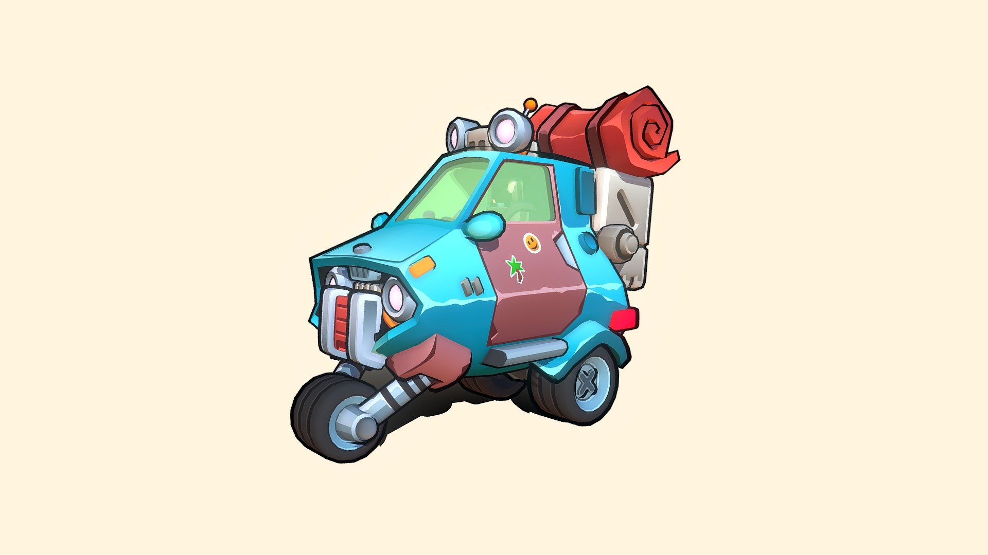 Stylized Cyberpunk Car - 3D model by Jhonny.art [0596b98] - Sketchfab