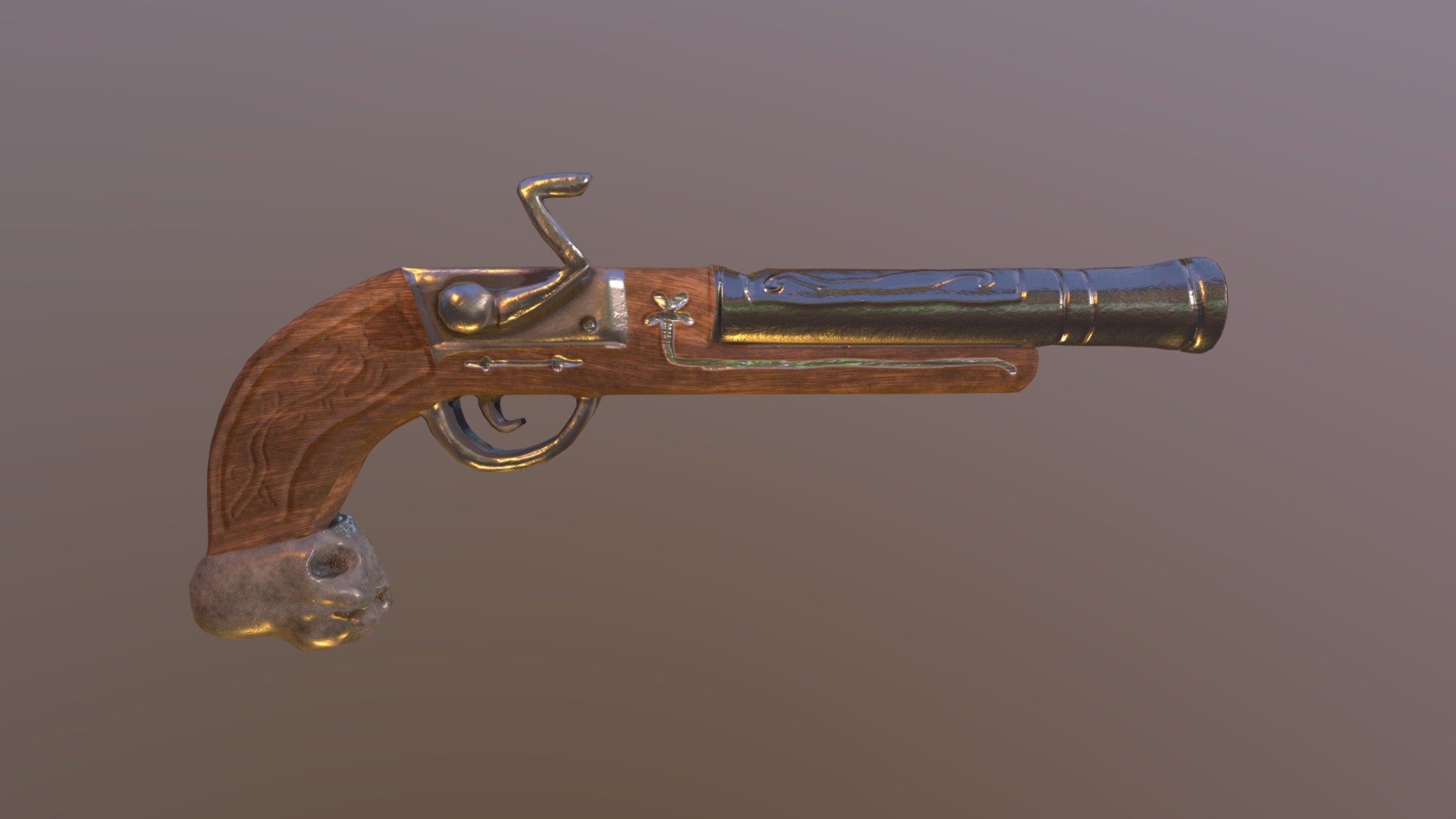 Vampire Hunter-style Flintlock Pistol - Download Free 3D model by ...