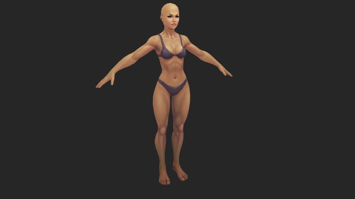 Female warrior base model 3D Model