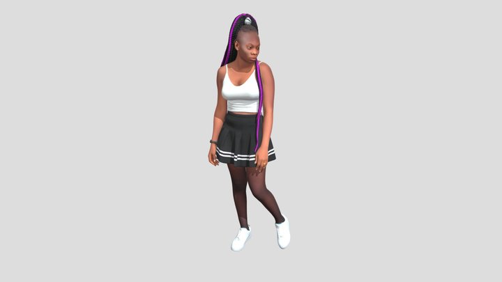 Purple Braids and Pleated Skirt – Free 3D Model STL