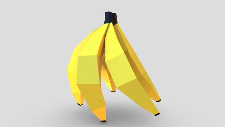 Low Poly Bananas 3D Model