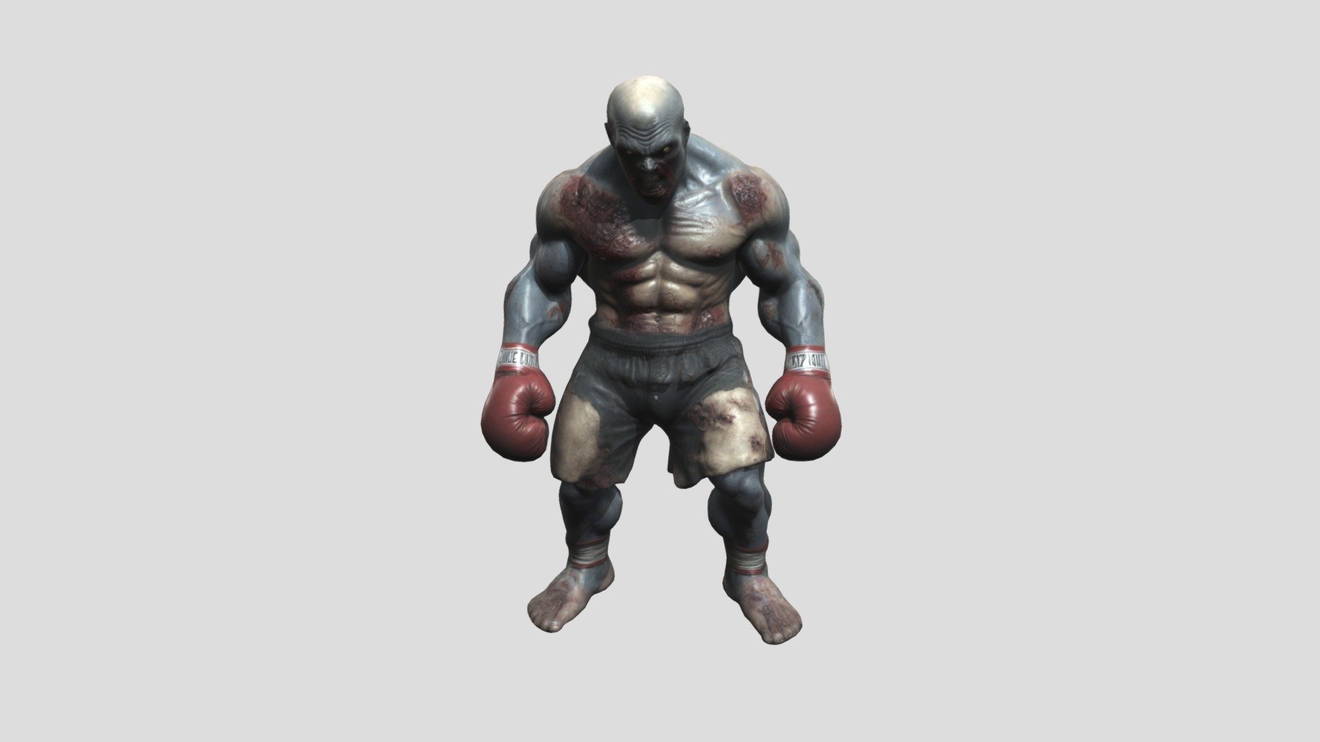 realistic large muscular zombie boxer - 3D model by mike ...