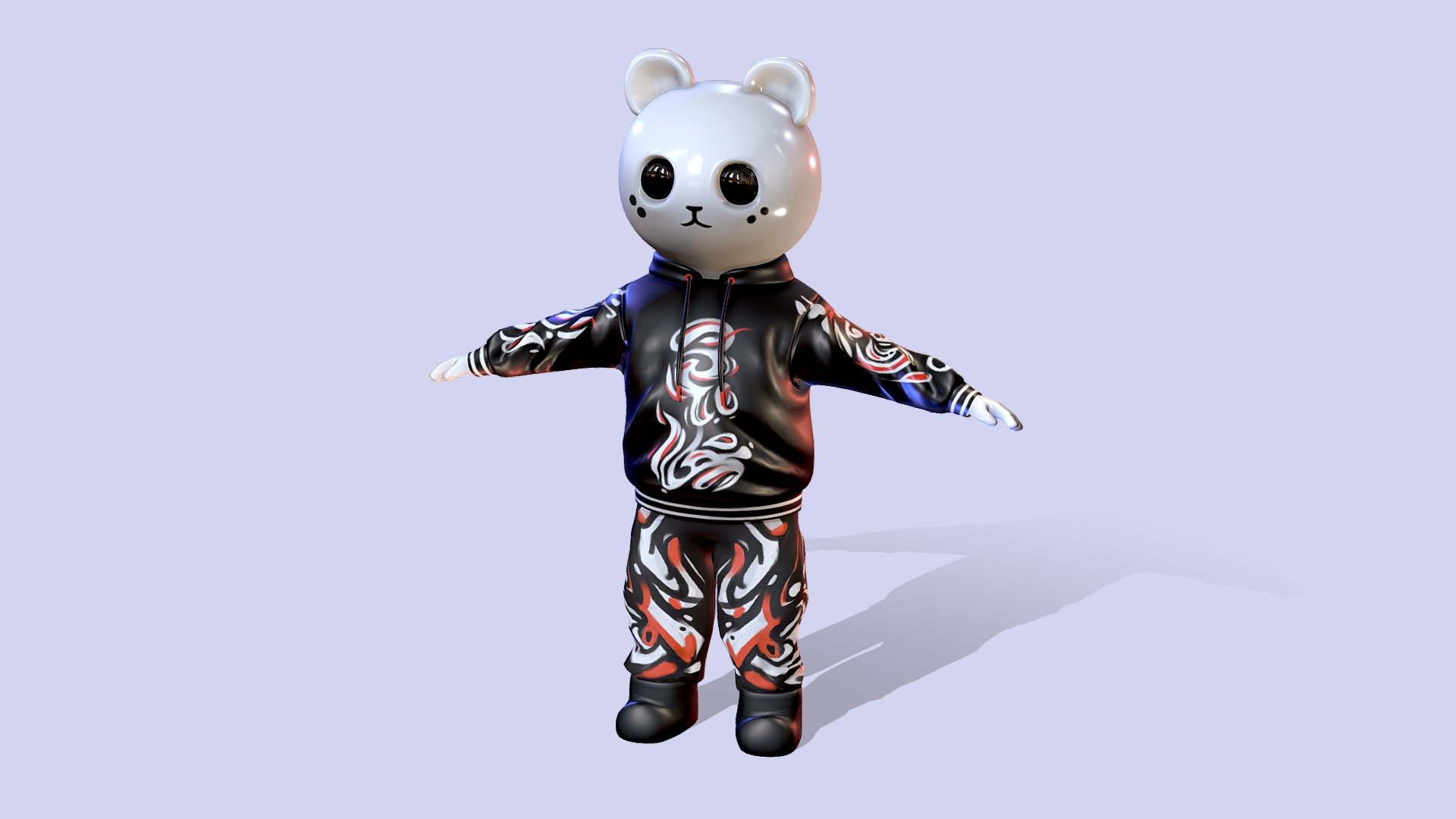 Hiphop bear t pose rigged - Download Free 3D model by Rice & Soy Sauce ...