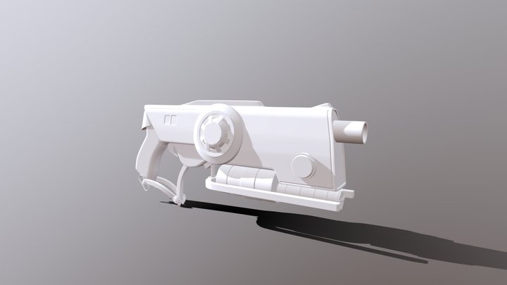 Space-Steampunk-Fantasy-Handgun High 3D Model
