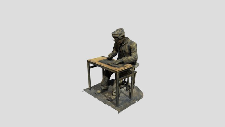 Bronze statue of an oldman 3D Model