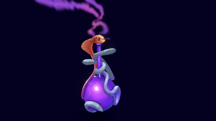 ART STUDY: Stylized Potion prop with snakes. 3D Model