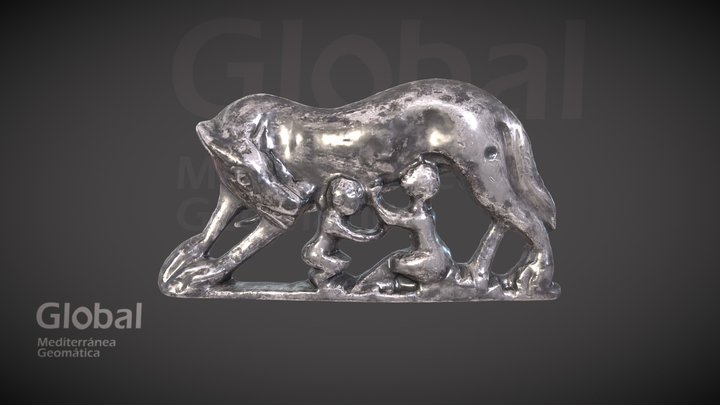 BROCHE DE PLATA. LOBA CAPITOLINA 3D Model