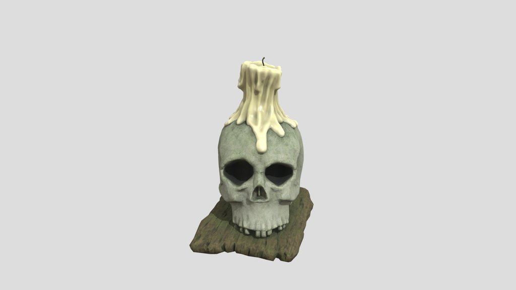 Skull With A Candle