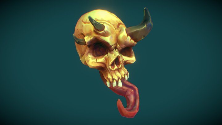 Demon Skull Handpainted and PBR Project 3D Model