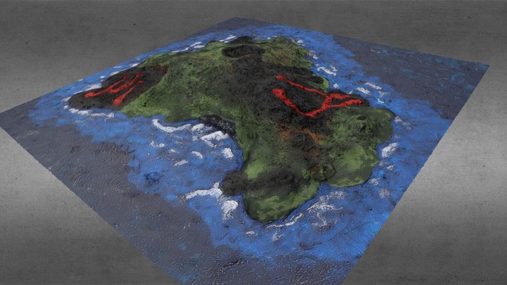 Volcán en escudo 3D Model