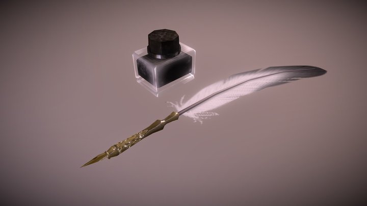 Ink And Pen Prop 3D Model