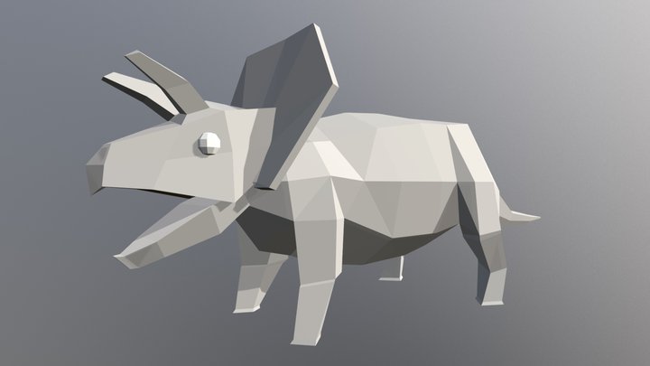 Triceratops - Simple Low Poly Dinos #3 3D Model