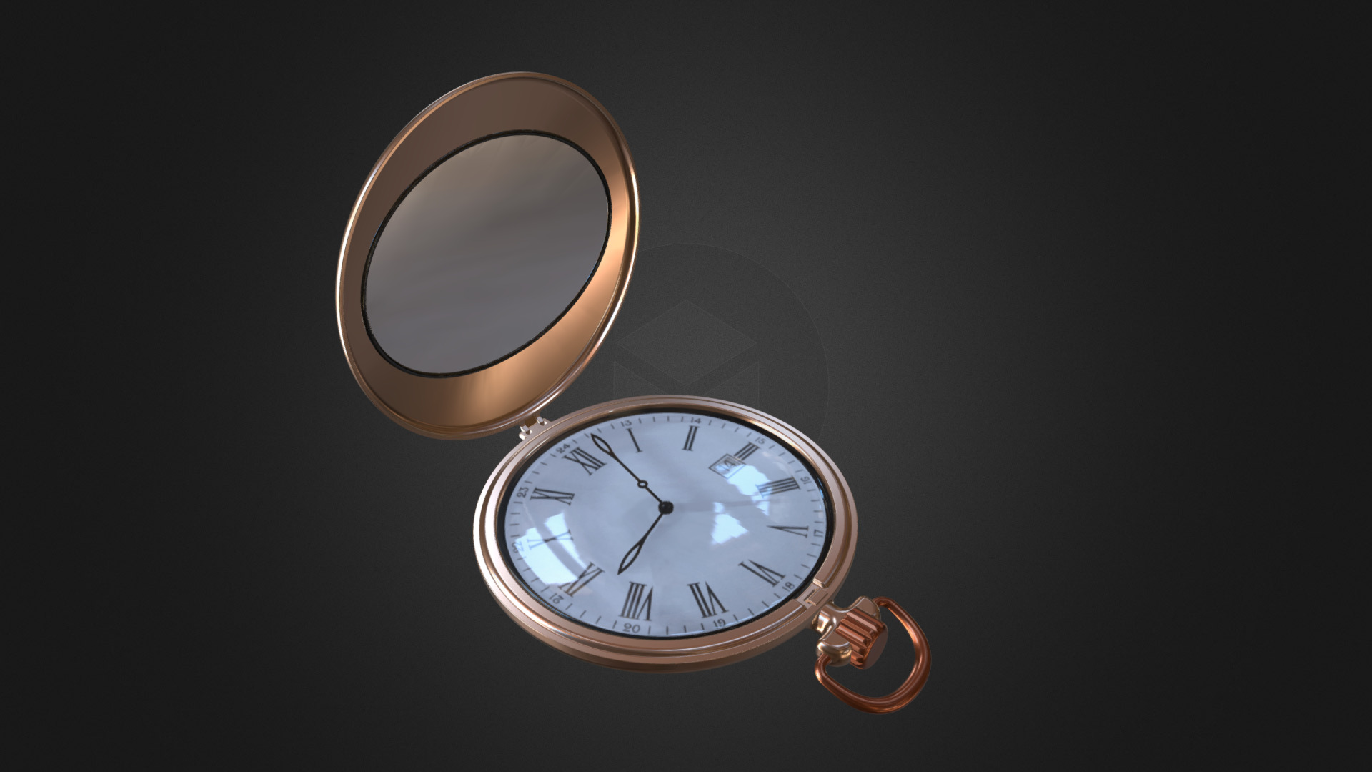 3D model Pocket watch - This is a 3D model of the Pocket watch. The 3D model is about a pocket watch with a round mirror.