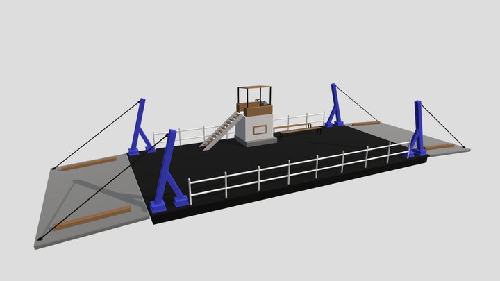 River Ferry Model With Primitives Exercise 3D Model