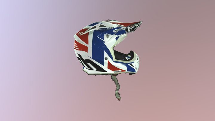 Racing Helmet white 3D Model