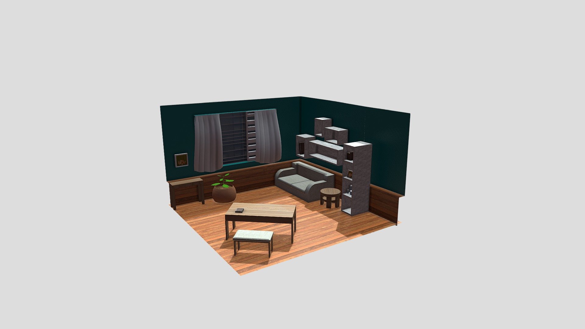3D Isometric Room - 3D model by jetnixx [05b1bac] - Sketchfab